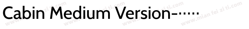 Cabin Medium Version字体转换